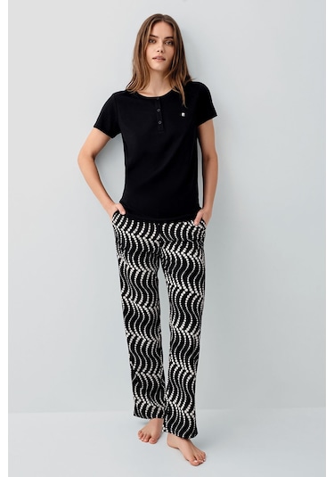 Pierre Cardin Kadın Siyah Pijama Takım Pc9165-s-v1 Siyah