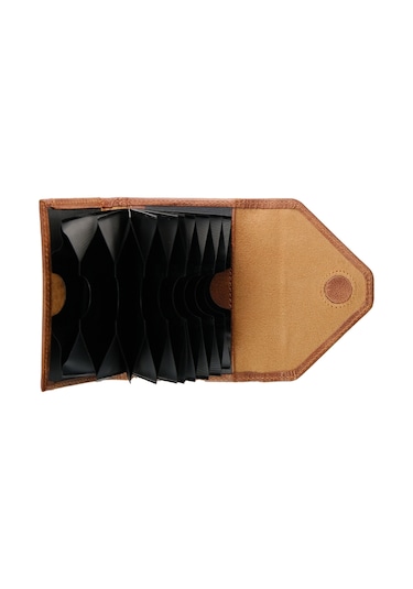 Mft Leather Hakiki Deri Kadın Akordiyon Cüzdan Mia 2190 Crazy Taba