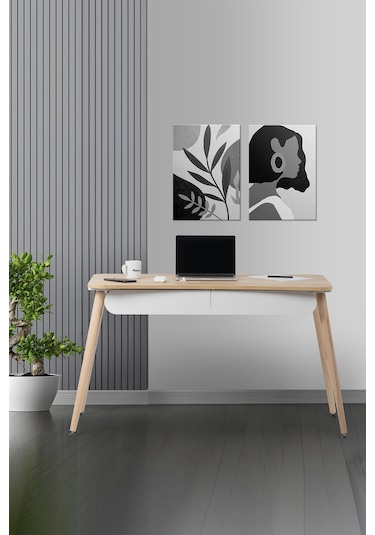 Çalışma Masası Flora Logo Bilgisayar / Öğrenci Çalışma Masası Meşe Gçö-03 Meşe