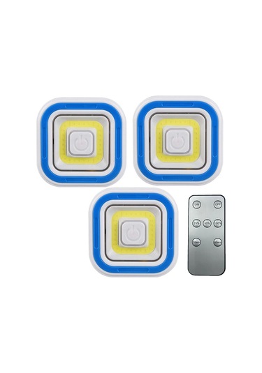 POWERMASTER PM-6936 COB LEDLİ PİLLİ UZAKTAN KUMANDALI ÜÇLÜ LAMBA Çok Renkli