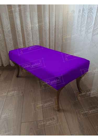 Ayak Ucu Kapı Önü Antre Düz Bench Puf Orta Sehpa Gold Ayak 100 45 Lila