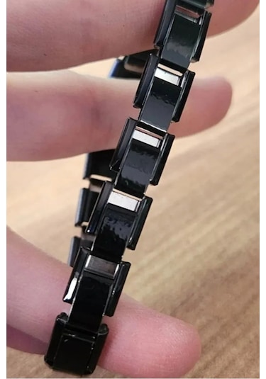 Kişiye Özel İsim Yazılı Siyah Renk İtalyan 18cm Çelik Bileklik Scb26b Siyah