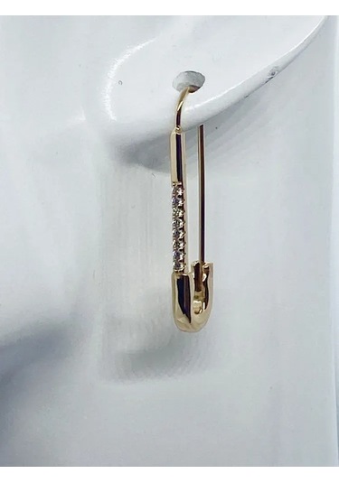 Wezone Altın Kaplama Tıbbi Alaşım Kübik Zirkonyalı Bayan Küpe - İğne Desenli, Suya Dayanıklı, French Kilitli, 3.3 Cm Gold