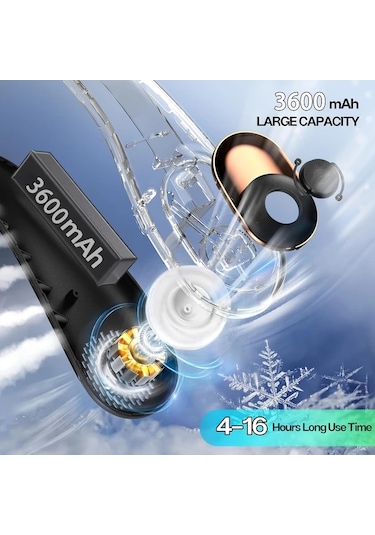 Xuweiwei Siyah Usb C Boyun Fanı Led Göstergeli 3 Ayarlanabilir Hız Sessiz Bıçaksız Soğutma Uzun Ömürlü Pil Taşınabilir Fan