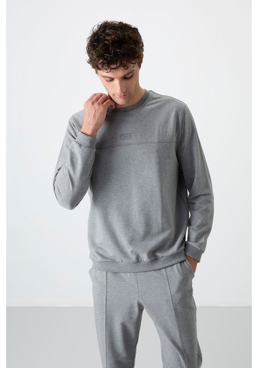 Tommy Life Keith Gri Melanj Basic Erkek Eşofman Takım - 85231 GRİ MELANJ