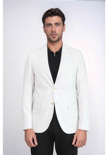 Açık Gri Balıksırtı Desenli Gold Renk Metal Düğmeli Slim Fit Erkek Blazer Ceket - Wessi Grey Açık Gri Balıksırtı Desenli Gold Renk Metal Düğmeli Slim Fit Erkek Blazer Ceket - Wessi Grey