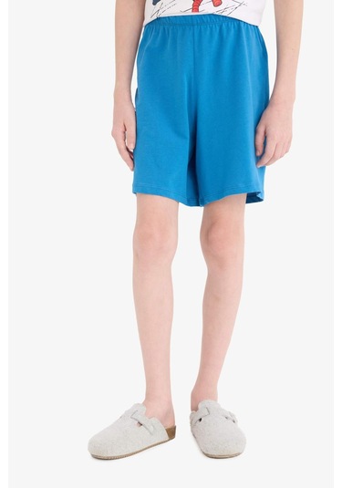 DeFacto Erkek Çocuk Marvel Spiderman Pijama Takımı Kısa Kollu Üst Şort E0343A825SMWT34