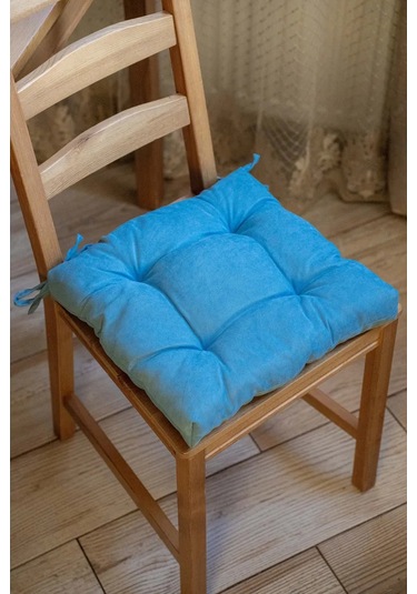 Slavıca Sandalyeye Takılan Bağcıklı Kare Yastık 40x40cm 363124950 Koyu Mavi