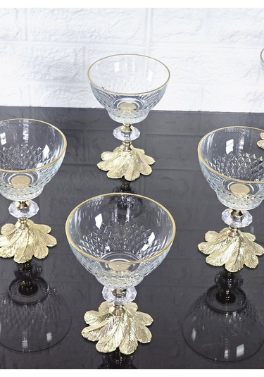 Paşabahçe Serisi Infınıty Kase & Magnolıa Kase & Dondurmalık & Şekerlik Semerkand Gold Döküm Ayaklı Naturel