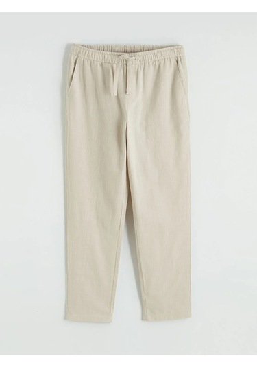 Lc Waikiki Bej Regular Fit Keten Görünümlü Erkek Pantolon