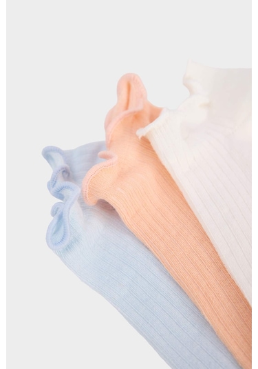 DeFacto Kız Çocuk Fırfırlı 3'lü Pamuklu Patik Çorap E6057A8NSKR1 DeFacto Kız Çocuk Fırfırlı 3'lü Pamuklu Patik Çorap E6057A8NSKR1