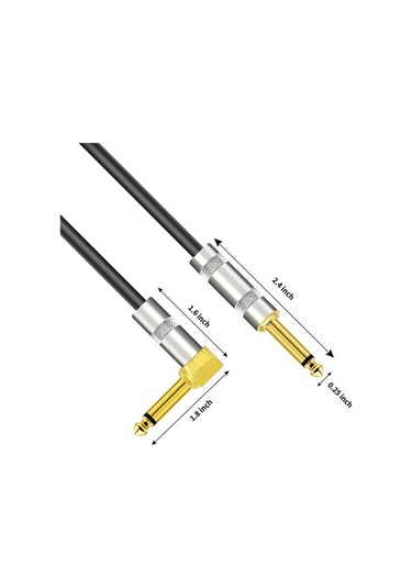 Flybuy Ts Pu Profesyonel Maiyame Konnektörlü, Kıvrımlı Kaplama Kablosu Kablo İçin Gitar/bas Gitar Esnek Elektro Altın 3m 1/4 - Tg