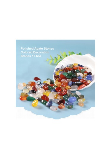 Vkemall Doğal Ayarakta Kırık Taşlar, Pürüzsüz Parlatılmış, Renkli 9-13mm, 500g, Akvaryum Dekorasyonu, Dıy Malzemesi