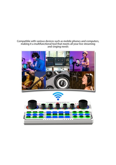 Hfambition X50 Beyaz Canlı Yayın Ses Kartı - Telefon Bilgisayar Uyumlu Otg Dijital Kayıpsız Transmit - Canlı Şarkı İçin 10.1"