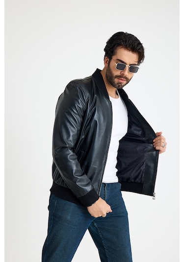 Franko Armondi Bomber Erkek Deri Ceket E63-klj-409-15866 Siyah