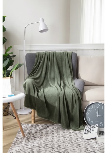 Peluş Tek Kişilik Battaniye Welsoft Battaniye Tv Battaniyesi Polar Battaniye Süper Yumuşak Haki