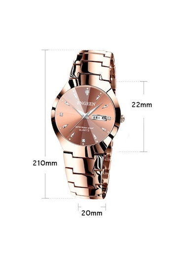 Sones Skmeı 1739 Elmas Roma Rakamlı Yuvarlak Kadranlı Kuvars Saat Altın