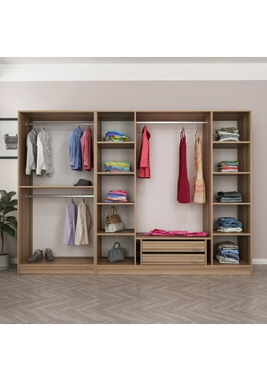 Minar Kale 6 Kapaklı 2 Ç Dolap Dore 210cm Ceviz