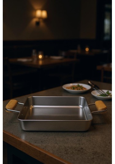 Bambum Cesta - Bambu Kulplu Çelik Sunum Tavası Kare Büyük Diğer
