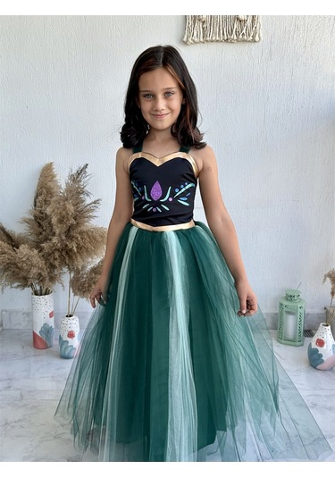 Anna Kız Çocuk Kostümü Yeşil