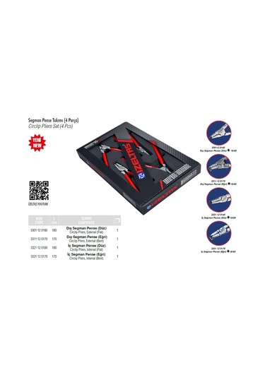 Izeltaş 4 Parça Segman Pense Takımı 3335 00 1004