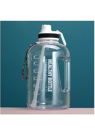 2.2l Büyük Kapasiteli Su Şişesi - Mavi 5led5u Şeffaf