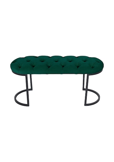 Elısse Yeşil Model- Oval Metal Ayak 100 Cm Bench&koltuk&puf-yatak Odası Önü&ucu Puff&oturak