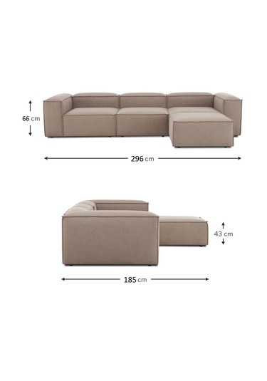 Most Mollis 4 Modül Köşe Koltuk 10 Kahverengi Keten Kumaş Yumuşak