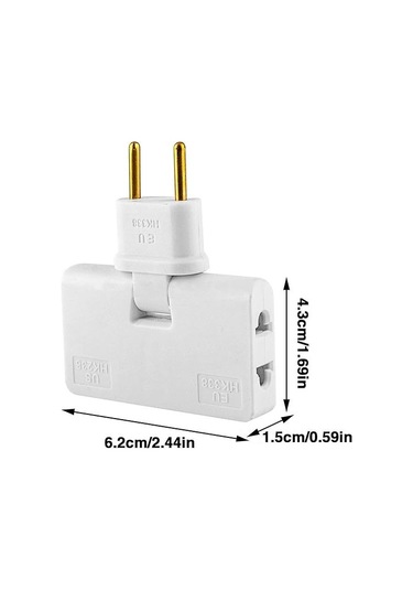 Wezone Düz Tasarım 3 Çıkışlı Soket Adaptörü 180 Derece Döner Başlı Ev Ve Seyahat İçin Güvenli Elektrik Konvertörü Beyaz