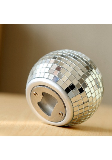 Bira Tutucu Ayna Tasarım Açacağı Ayna Topu Dekor Gümüş Gümüş