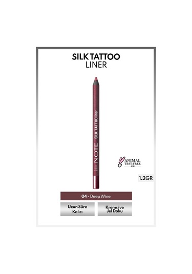 Note Cosmetique Silk Tattoo Liner Suya Dayanıklı İpeksi Jel Göz Kalemi 04 Deep Wine