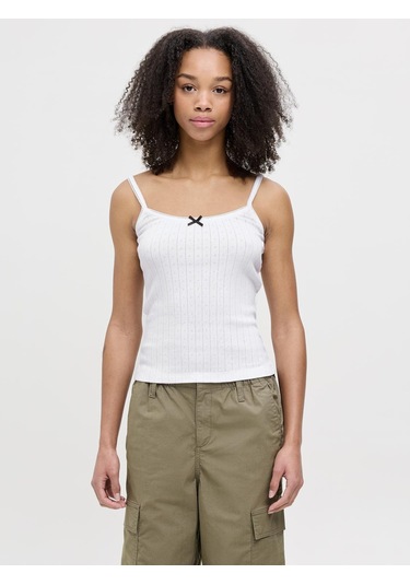 Kadin Streç Kalip Kare Yaka Üst - Lelu - 12272159 Bright White