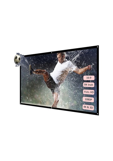 Springsun H84 84'' Taşınabilir Projektör Ekranı Hd 16:9 Beyaz Dacron 84 İnç Diyagonal Video Projeksiyon Ekranı Katlanabilir