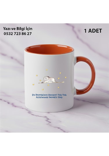 Küçük Prens Baskılı Kupa Bardak Turuncu