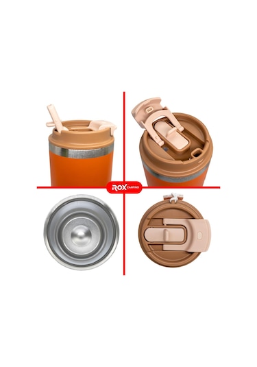 Rox Camping 0195 Pipetli Kahve Termosu 0.48 Lt - Turuncu Turuncu
