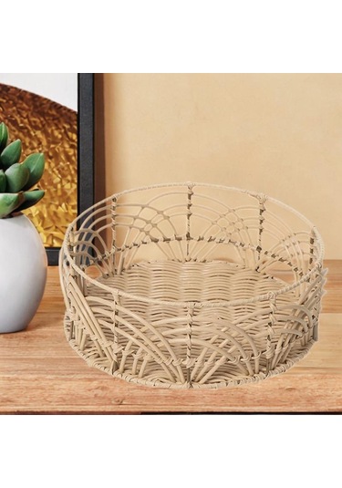 Suntek El Dokuma Rattan Sepet Çeşitli Eşyalar Meyve Ekmek M Kahverengi