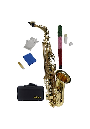 Midex Sf-8000 Gold Profesyonel Alto Saksafon Çanta ve Aksesuar Da