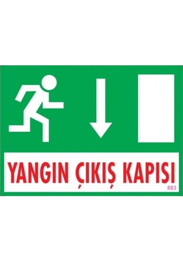 Pvc Ikaz Iş Güvenliği Levhası 25 Cm X 35 Cm Yangın Çıkış Kapısı