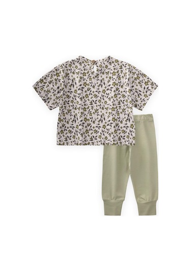 Cigit Desenli T-shırt Takım 1-7 Yaş Ekru Ekru
