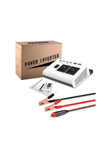 300w Güç İnvertörü Dc 12v'den Ac 110v'a 4 Usb Portlu Araç Şarj Cihazı Dönüştürücü 8 Güvenlik