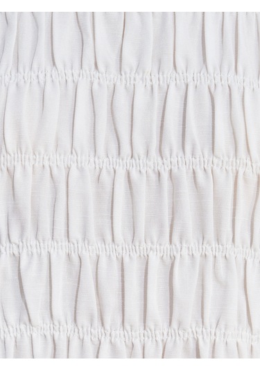 Dilvin 50845 Kolsuz Crop Bluz-ekru Ekru