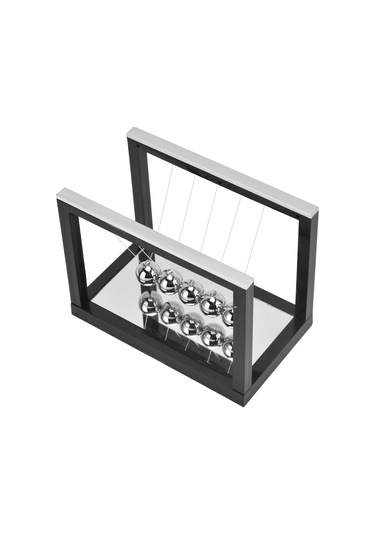 Konesam Küçük Siyah Newton Topu Metal Masaüstü Sallama Oyuncak Fizik Eğitici Stres Azaltıcı Dekoratif Hediye