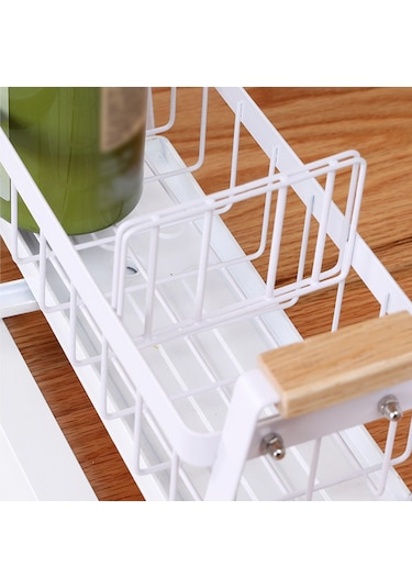 Homyl Mutfak Lavabosu Için Süngerlik Karbon Çelik Lavabo Rafı Beyaz