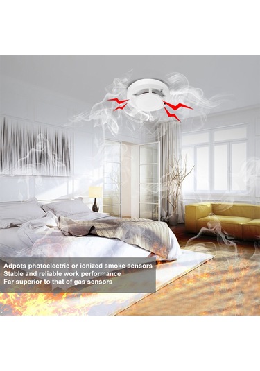 9v Bağımsız Sigara Dedektörü Ev Güvenlik Yangın Alarmı Fotoelektrik Sensör Sistemi