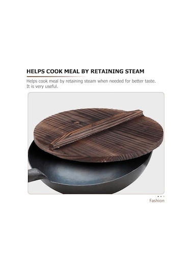 Ahşap Wok Kapak Çin Wok Tavaları Cam Kapaktan Daha Hafif Tavalar Ve Y Yemekleri İçin Ahşap Nedeniyle Anti-. Ahşap