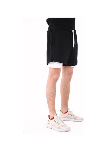 Scorp Extreme Pro Kısa Taytlı Erkek Şort Siyah Beyaz STANDART