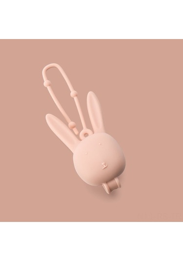 Reedark Yumuşak Silikon Tavşan Desenli Bebek Diş Fırçası Zinciri - Düşme Engeli, Ayarlanabilir Askı, Taşınabilir Saklama Özelliği Pembe