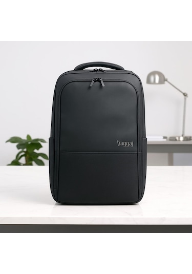 Laptop Ve Seyahat İçin İnce Tasarım Sırt Çantası Baggaj S24112 Siyah