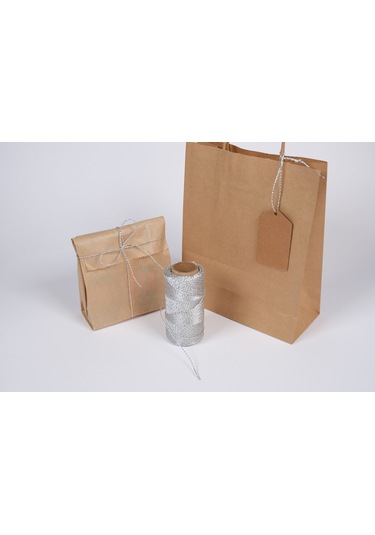 Gümüş Renkli Dekoratif İp - 100 M, Hediye Paketleme, Süsleme Ve El İşi Malzemesi, Dıy İpi