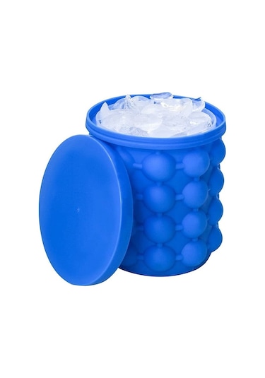 Jialan Buz Küpü Kalıp Buz Tepsileri Büyük Yuvarlak Silikon Buz Sq Mavi